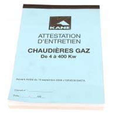 ATTESTATION D'ENTRETIEN CHAUDIERE GAZ