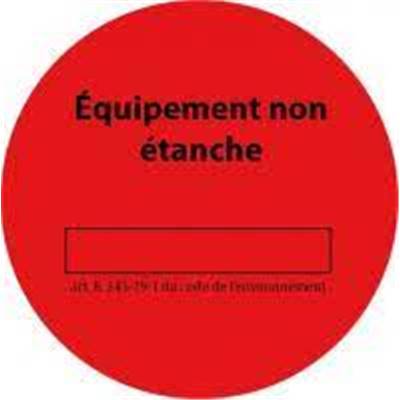 ROULEAU DE 100 ETIQUETTES "CONTROLE ETANCHEITE ROUGE"