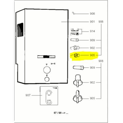 BOUTON SELECTEUR TEMPERATURE